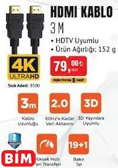 HDMI KABLO 3 M